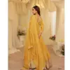 AARADHANA 3 PCS Pure Viscos Jacquard Silk Gown Set | ER - Design Number 6