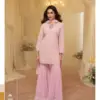ASMITA 3 PCS Premium Real Georgette Chikankari Embroidered Set | ER - Design Number 3
