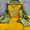 Chandani Dress Material Top PV Roman Silk Kodding Squance Work Bottom Santoon Dupatta Chanderi Silk Zakard - Design Number 3