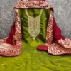 Chandani Dress Material Top PV Roman Silk Kodding Squance Work Bottom Santoon Dupatta Chanderi Silk Zakard - Design Number 8