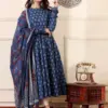 Design 2050 Morpich Rayon Printed Kurti Pant Dupatta Set - Design Number 2