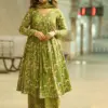 Design 2058 Parrot Rayon Printed Kurti Pant Dupatta - Design Number 1