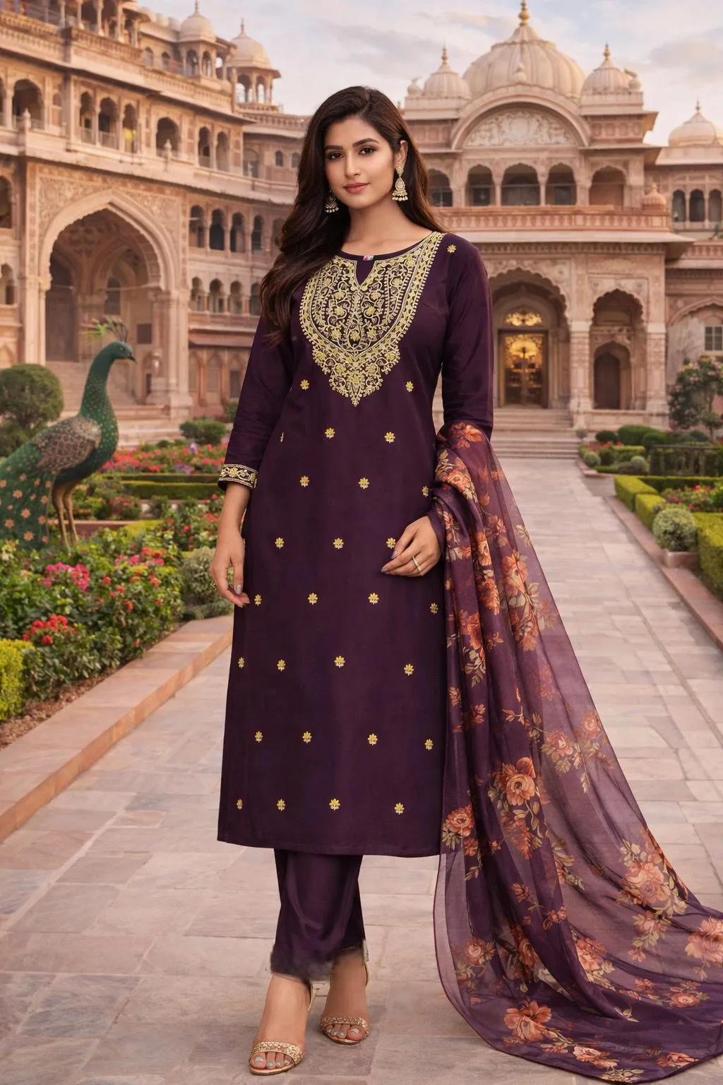 Dhurndhar Streght Cut 3Pcs Set Design 1 - Design Number 1