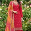 SHARARA Embroidery Chinon Unstitched Set - Design Number 2