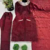 SRK-5265 jimmy choo Silk Embroidered Sequence Work Top-Bottom Dupatta Set - Design Number 3