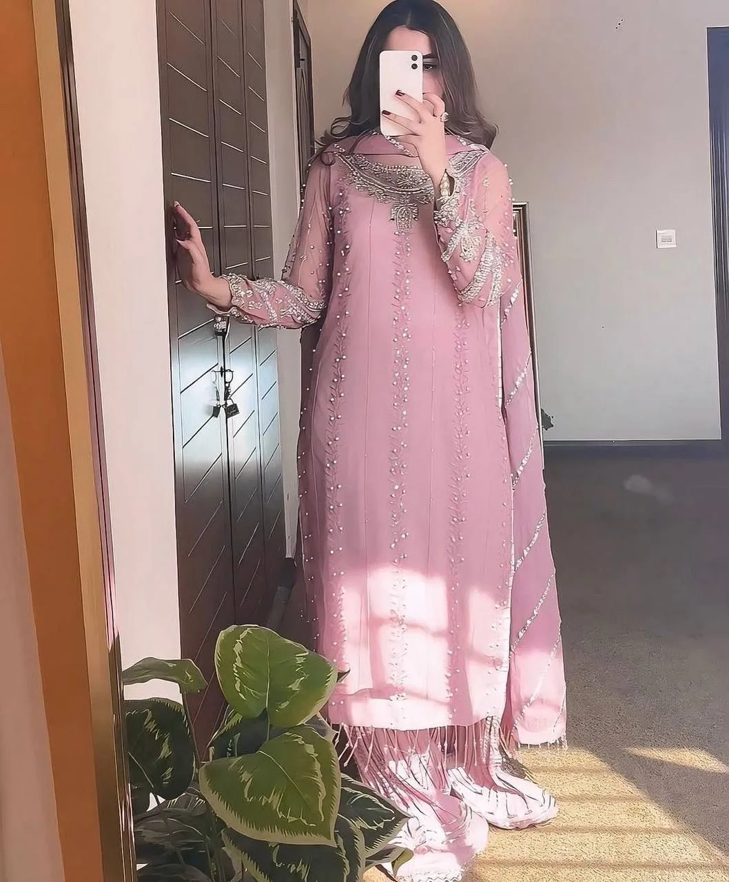 SRK-5276 Designer Collection Faux Georgette Heavy Embroidery Sequence Work Top-Bottom And Dupatta Set - Design Number 3