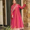 SRK-5289 Roman Simmer Silk Embroidered Gown Set - Design Number 1
