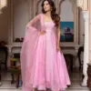 SRK-5291 Designer Faux Georgette Embroidery Gown Dupatta Set - Design Number 2