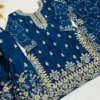 SRK-5319 GMY SILK Heavy Embroidery Sequence Work Top-Bottom Dupatta Set - Design Number 3