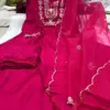 Women's Premium Vichitra Silk Embroidered Flared Kurta Set SKU Tulsi - Design Number 3