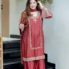ZSR-3138 German Chiffon Embroidered Top-Bottom And Dupatta Set - Design Number 1