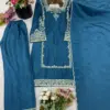 ZSR-3138 German Chiffon Embroidered Top-Bottom And Dupatta Set - Design Number 3