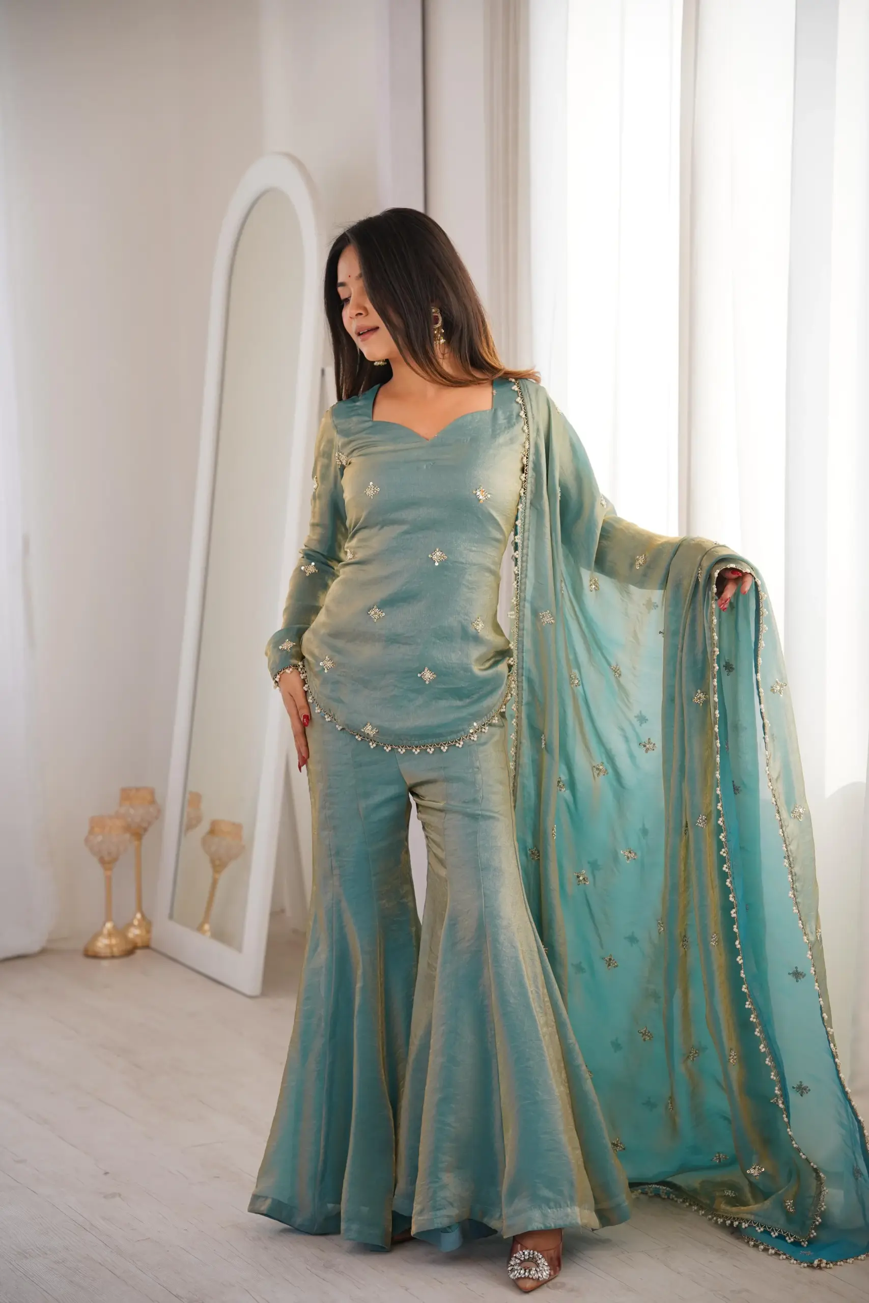 ZSR-3159 Women's Ethnic Wear Fendy Silk | Embroidery - Design Number 1