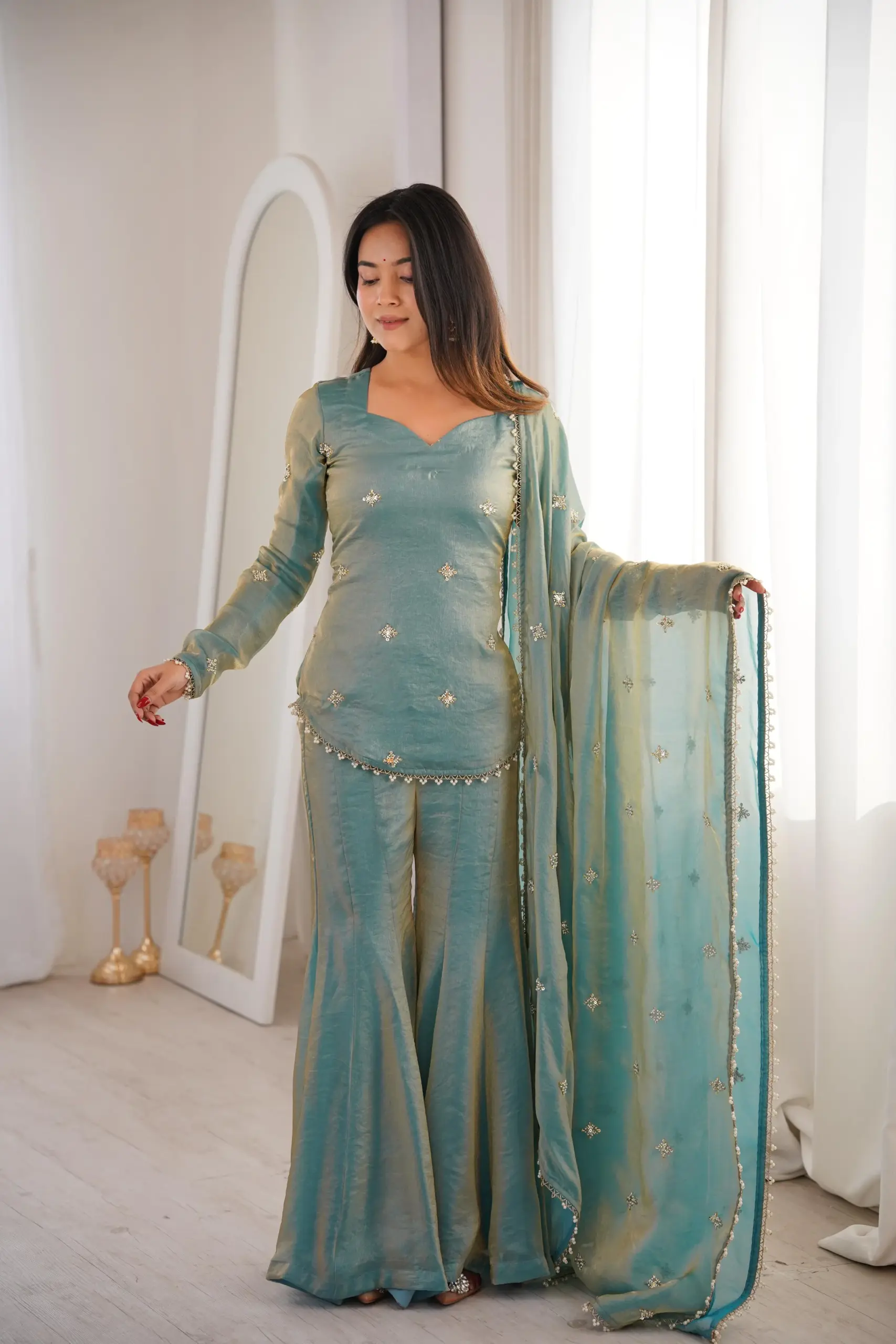 ZSR-3159 Women's Ethnic Wear Fendy Silk | Embroidery - Design Number 2