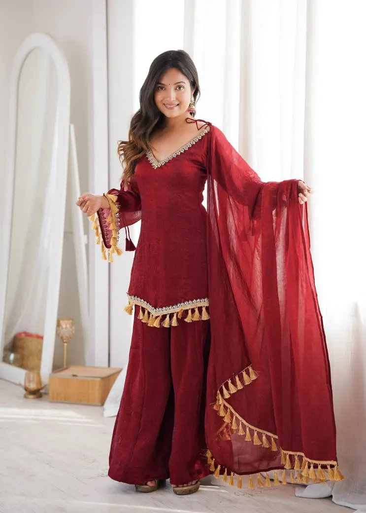 5357 Doremon Crush With Real Mirror Work Lace Border Readymade Dress 3