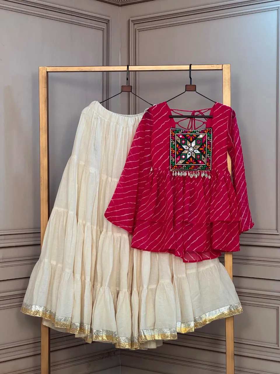 Kora Cotton Frill Stitching Lampi Lace Lehenga Choli S2026 2