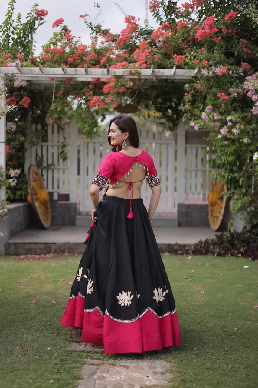 Roman Lotus Flower Gota Mirror Lace Lehenga Choli S2026 3