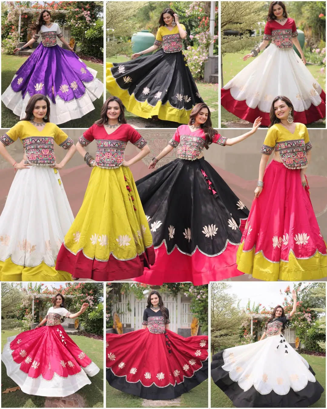 Roman Lotus Flower Gota Mirror Lace Lehenga Choli S2026 5
