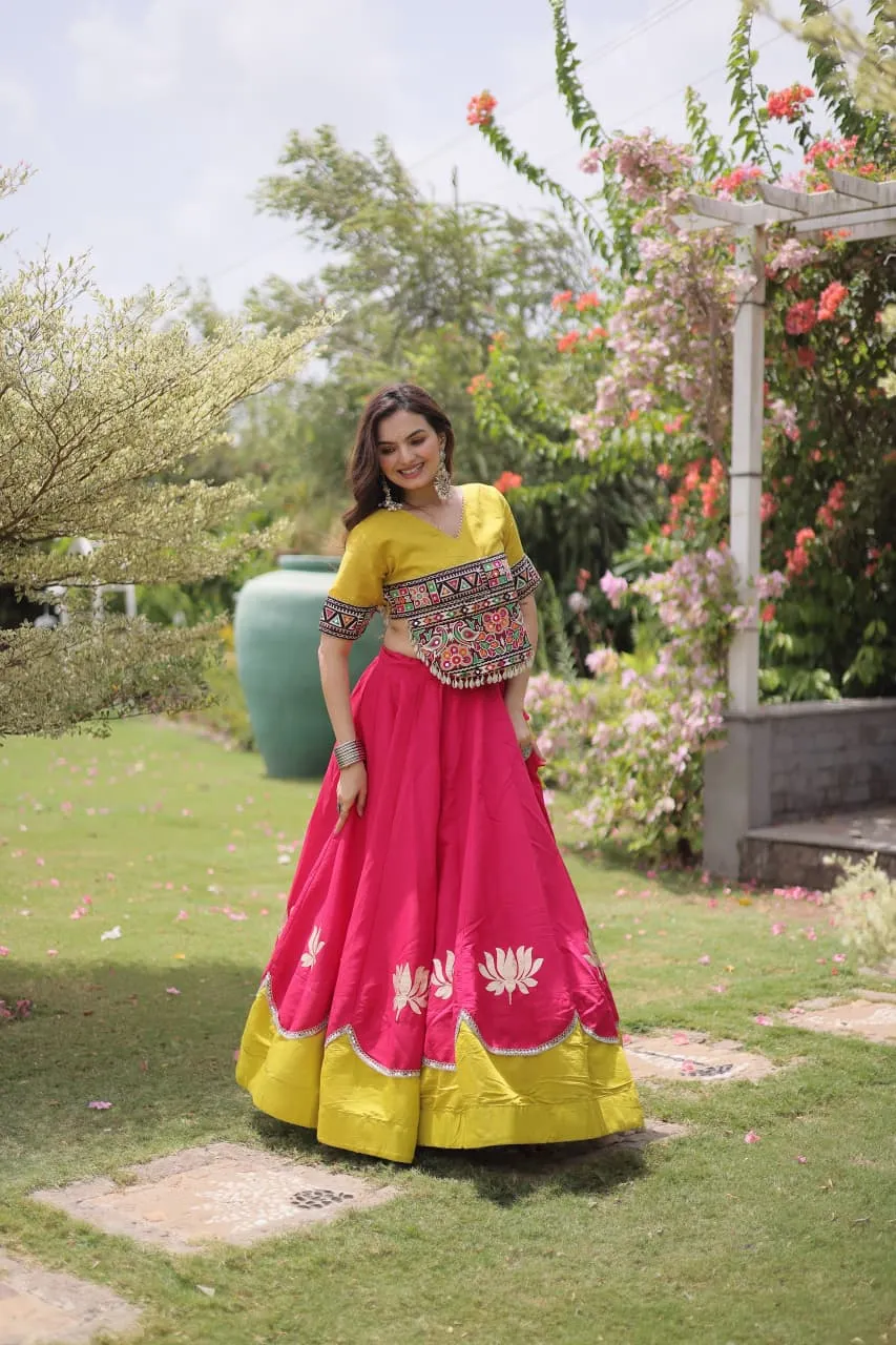 Roman Lotus Flower Gota Mirror Lace Lehenga Choli S2026 6