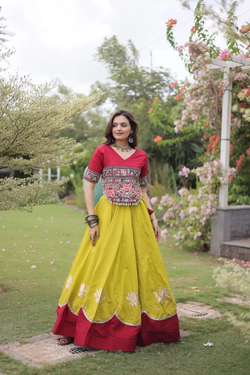 Roman Lotus Flower Gota Mirror Lace Lehenga Choli S2026 7