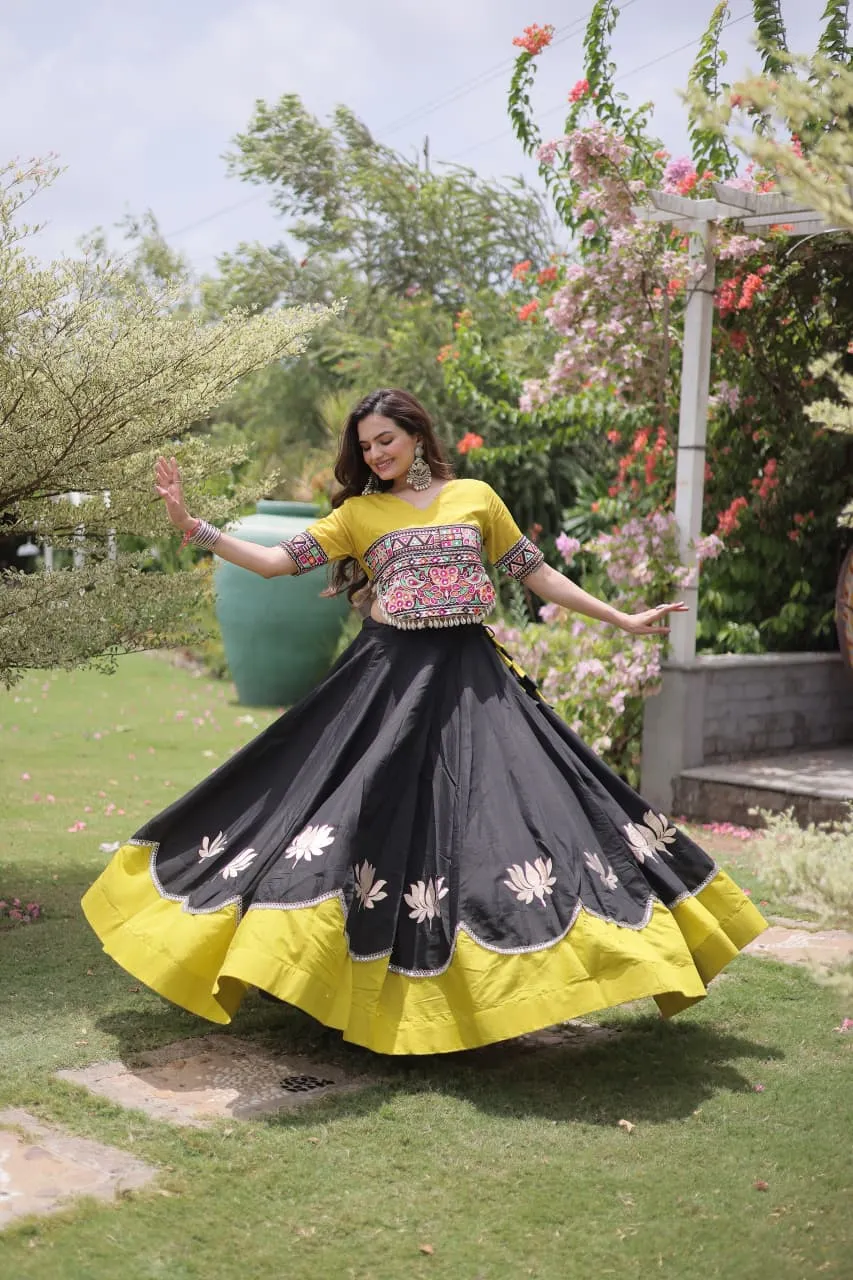 Roman Lotus Flower Gota Mirror Lace Lehenga Choli S2026 8