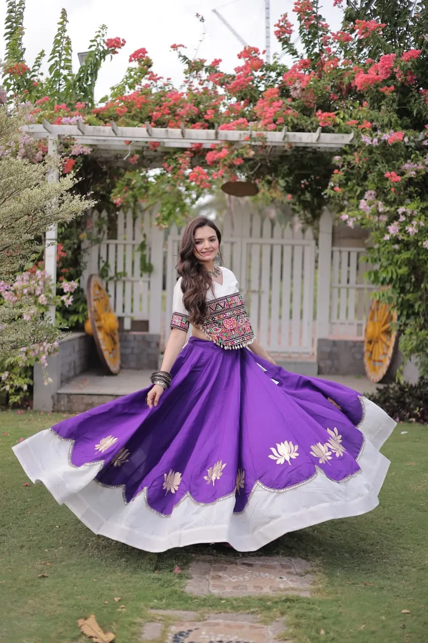 Roman Lotus Flower Gota Mirror Lace Lehenga Choli S2026 9