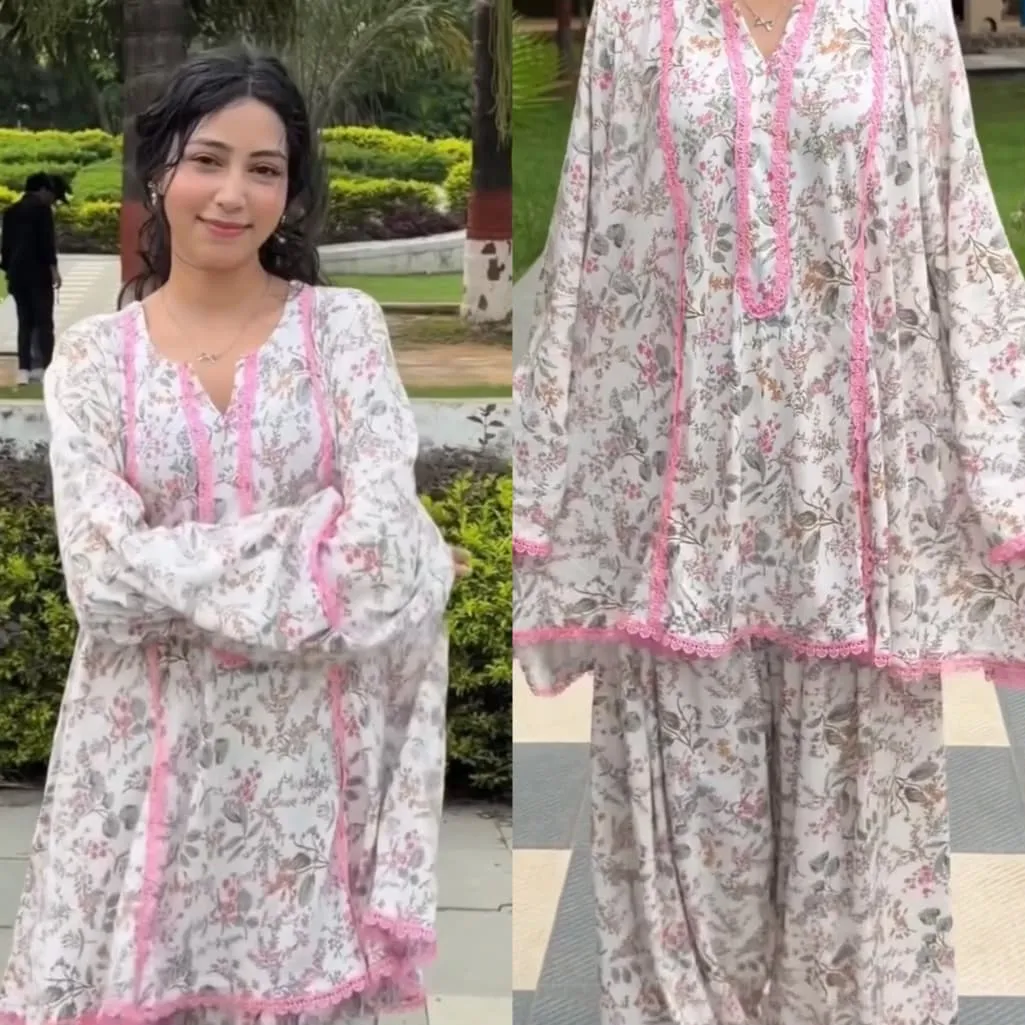 3180 Zsr 3180 Heavy Pure Natural Crepe .fully Fancy Sleeves Readymade Dress