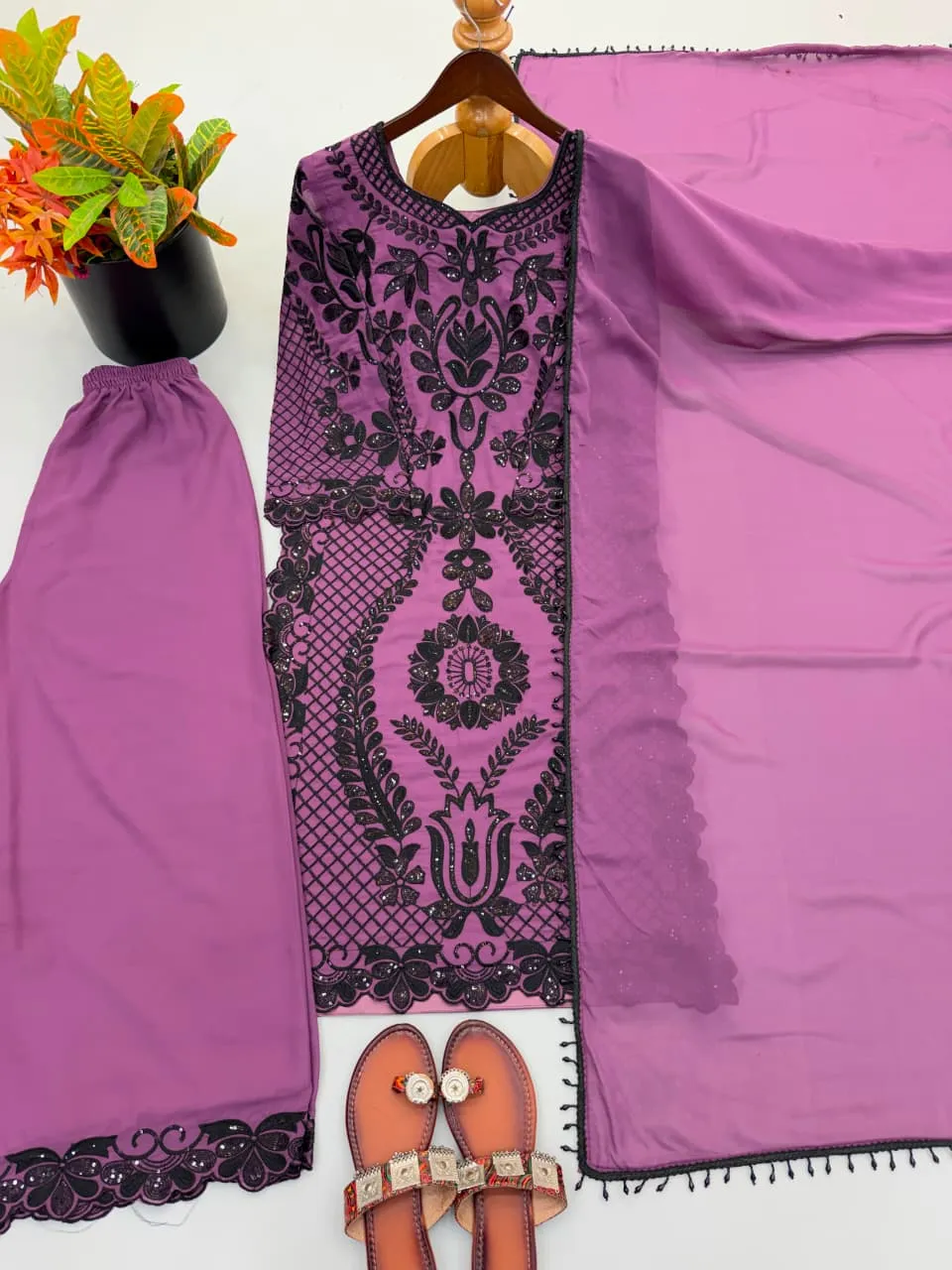5364 Srk 5364 Heavy Faux Georgette With Chain Stitch Embroidery Sequence Work With Full Sleeve Readymade Dress 2