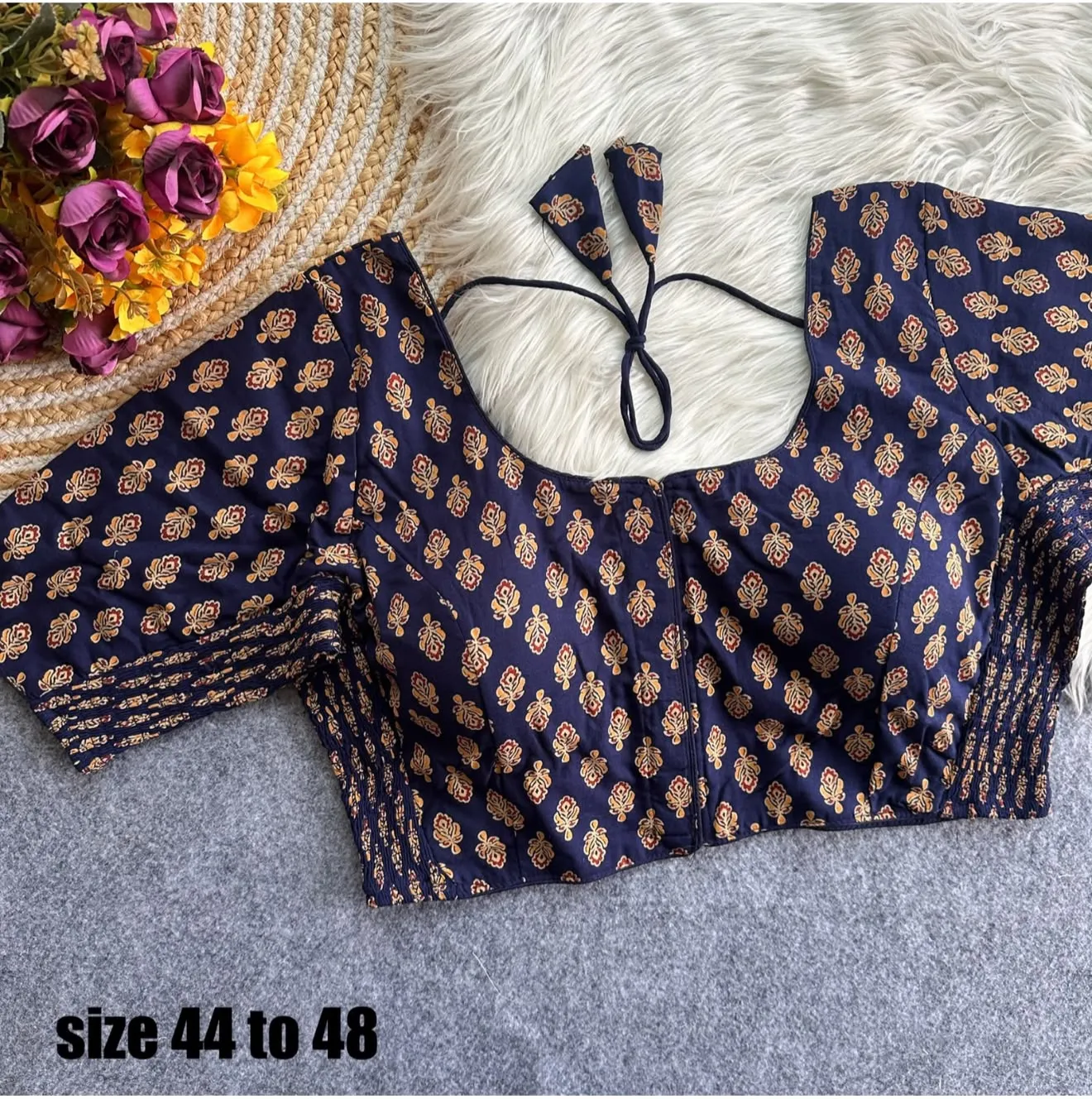 Big Pure Ajrak Cotton Blouse 10