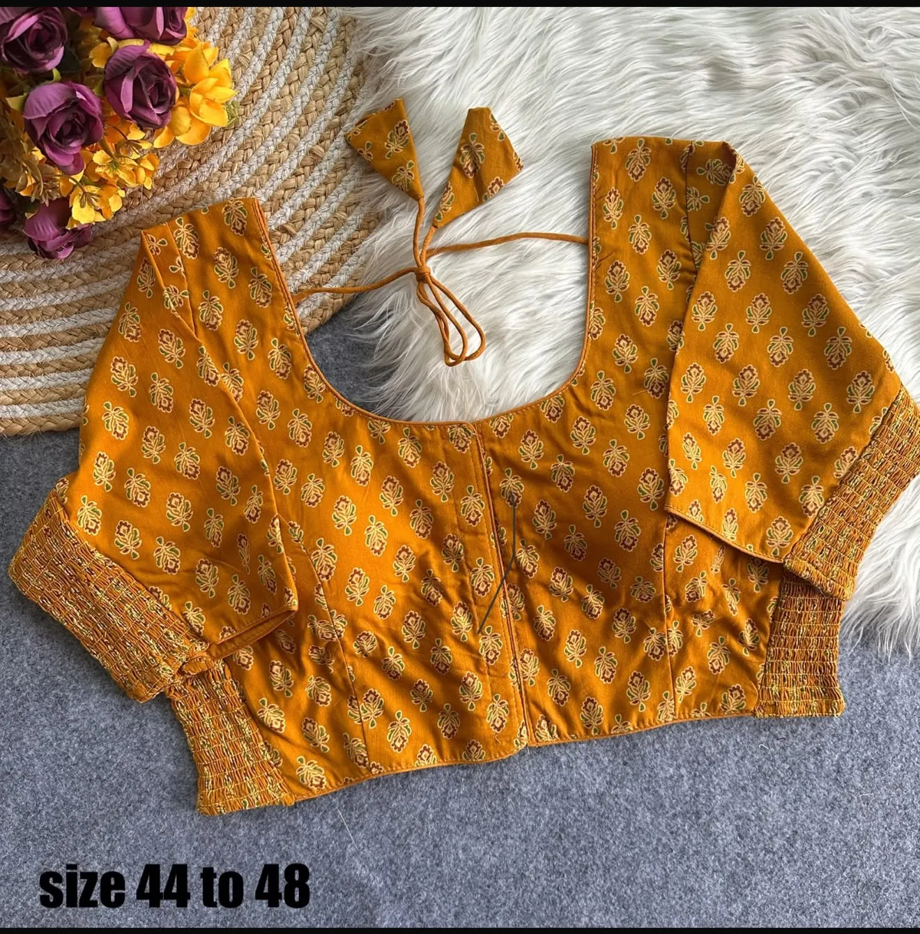 Big Pure Ajrak Cotton Blouse 2