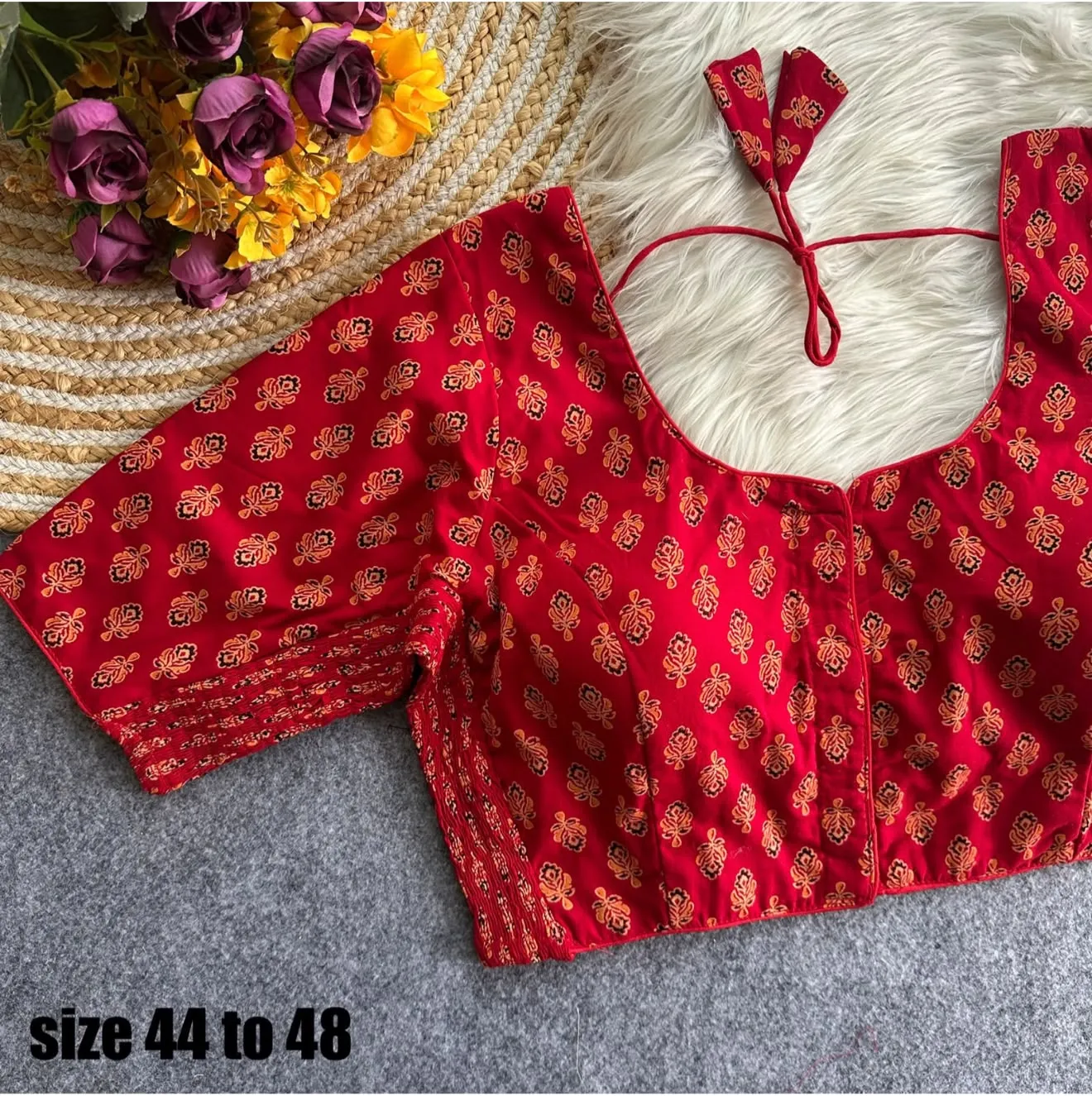 Big Pure Ajrak Cotton Blouse 3