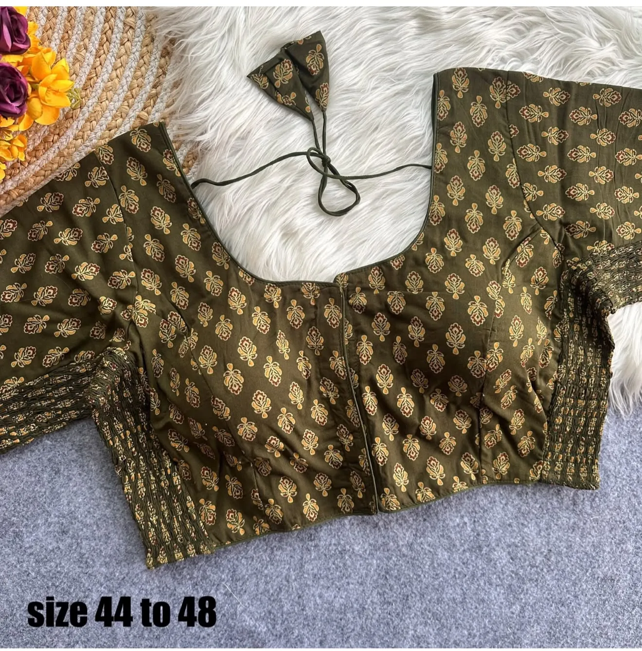 Big Pure Ajrak Cotton Blouse 4