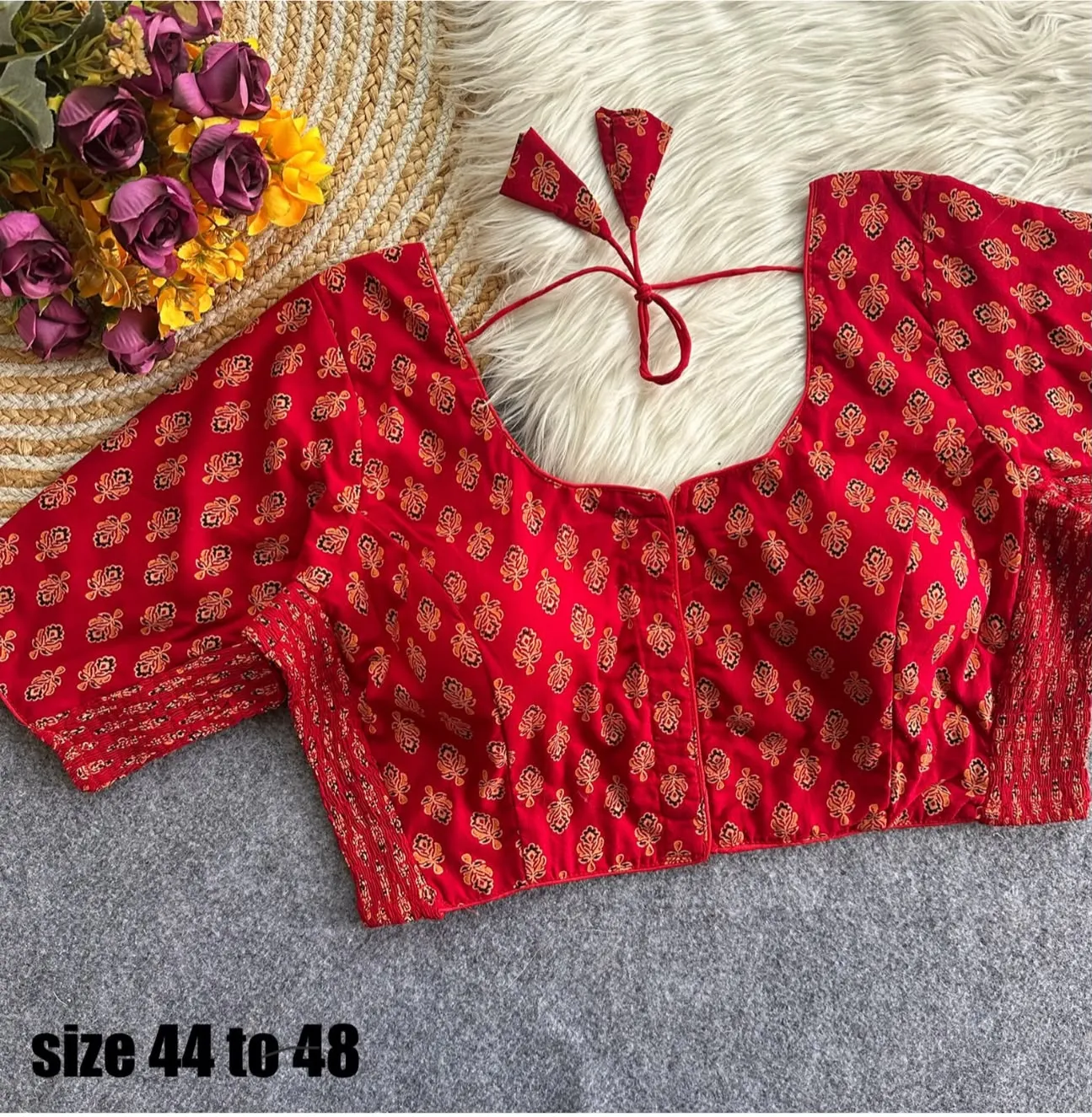 Big Pure Ajrak Cotton Blouse 5