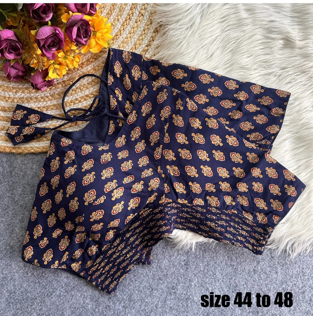 Big Pure Ajrak Cotton Blouse 6