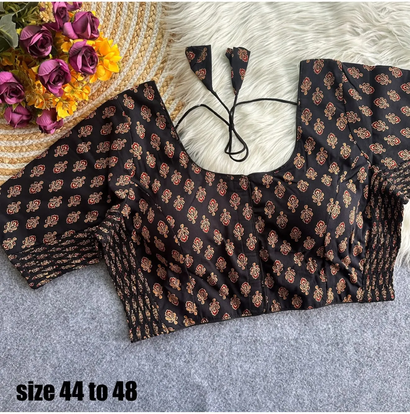 Big Pure Ajrak Cotton Blouse 7