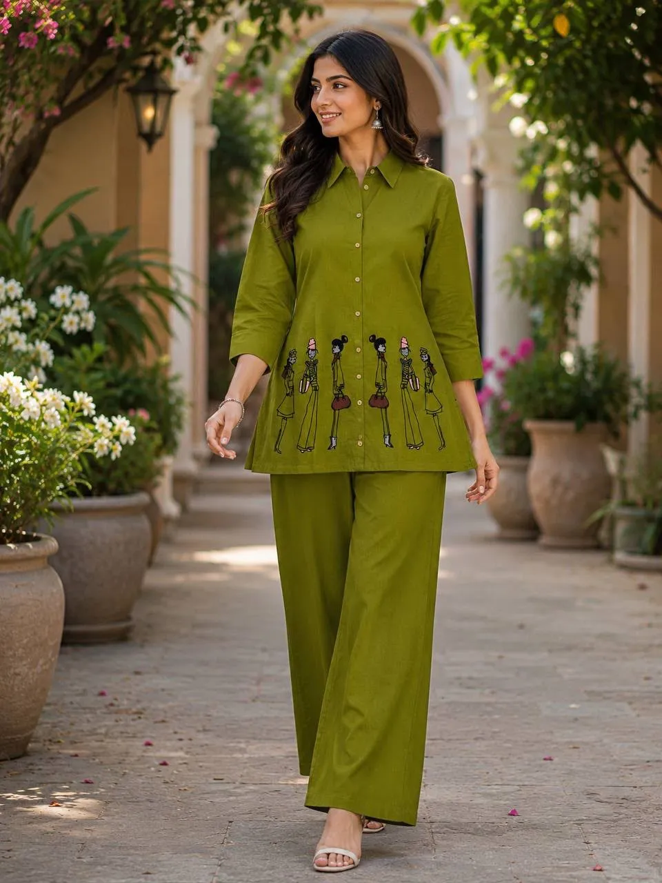 Fvd Maria Rayon Slub With Digital Print Kurti Pant Set 2