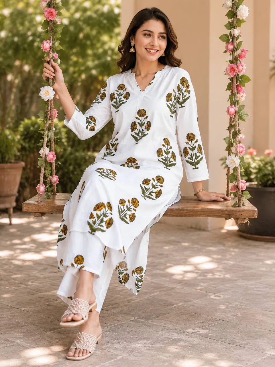 Fvd Maria Rayon Slub With Digital Print Kurti Pant Set 5