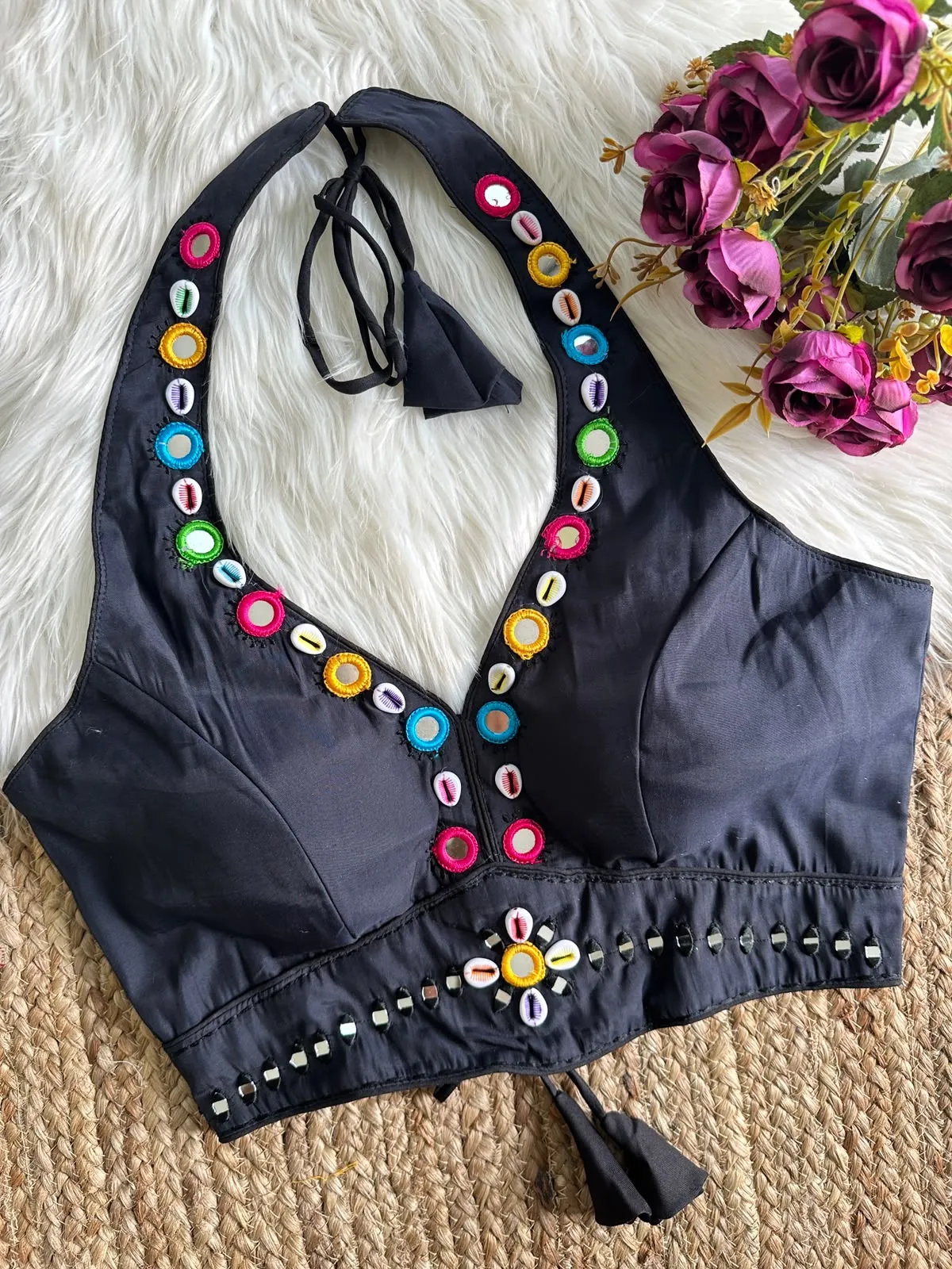 Halter Neck Blouse New 2026 Heavy Roman Silk Blouse 11