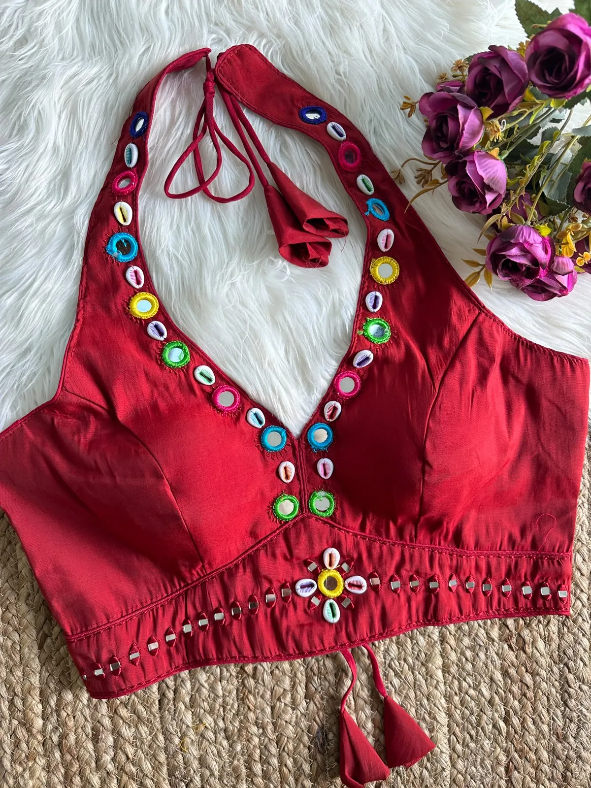 Halter Neck Blouse New 2026 Heavy Roman Silk Blouse 5
