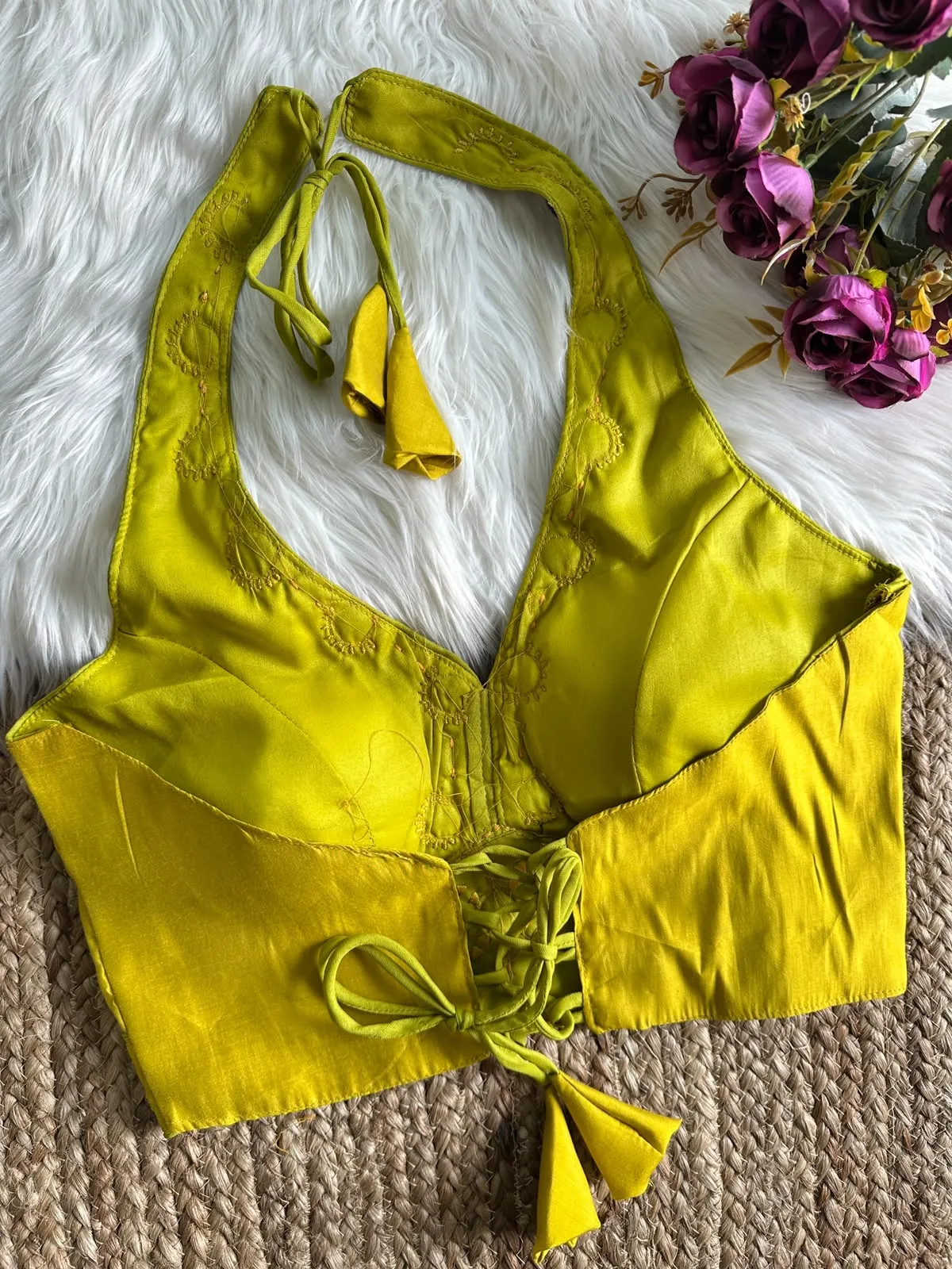 Halter Neck Blouse New 2026 Heavy Roman Silk Blouse 6