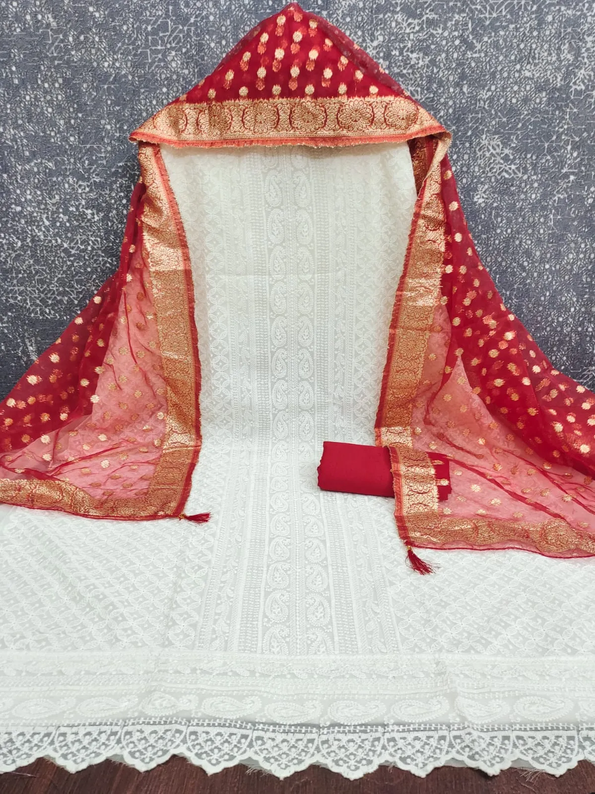 Kepcy Georgette Schiffli Work Dress Materials 4