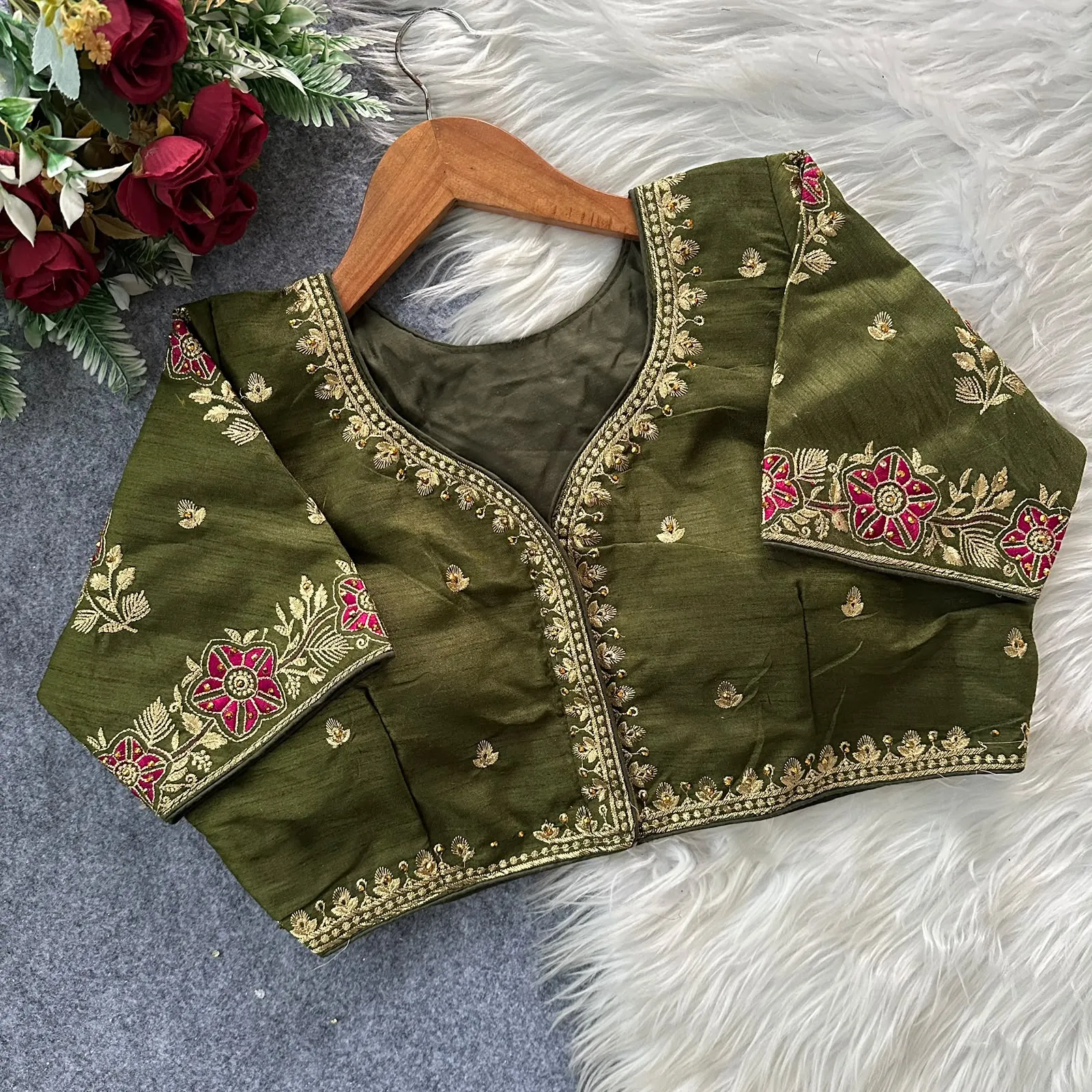 Multicolour Blouse Pure Silk Blouse 10