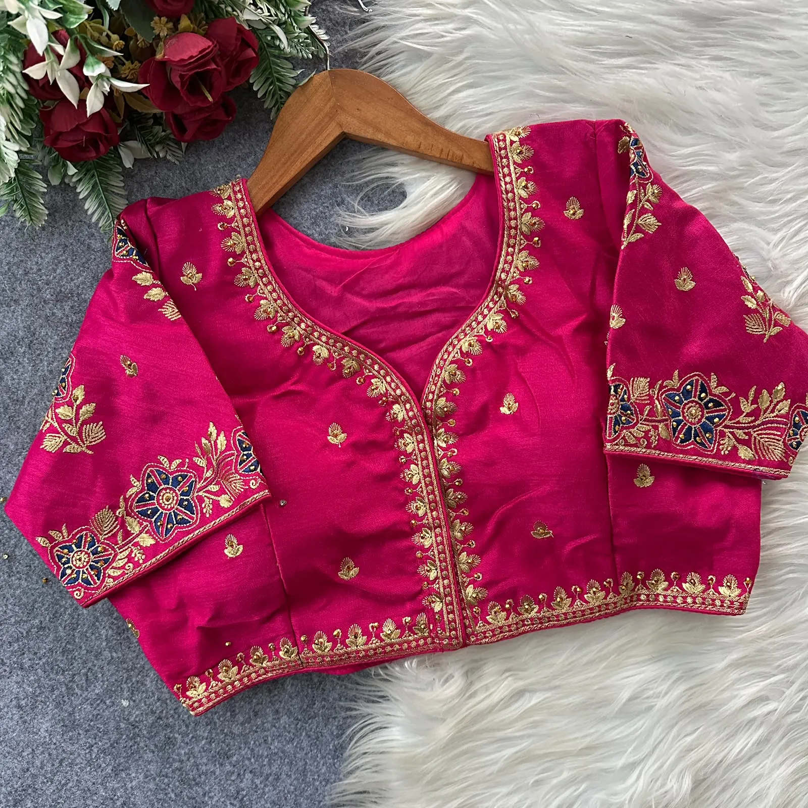 Multicolour Blouse Pure Silk Blouse 12