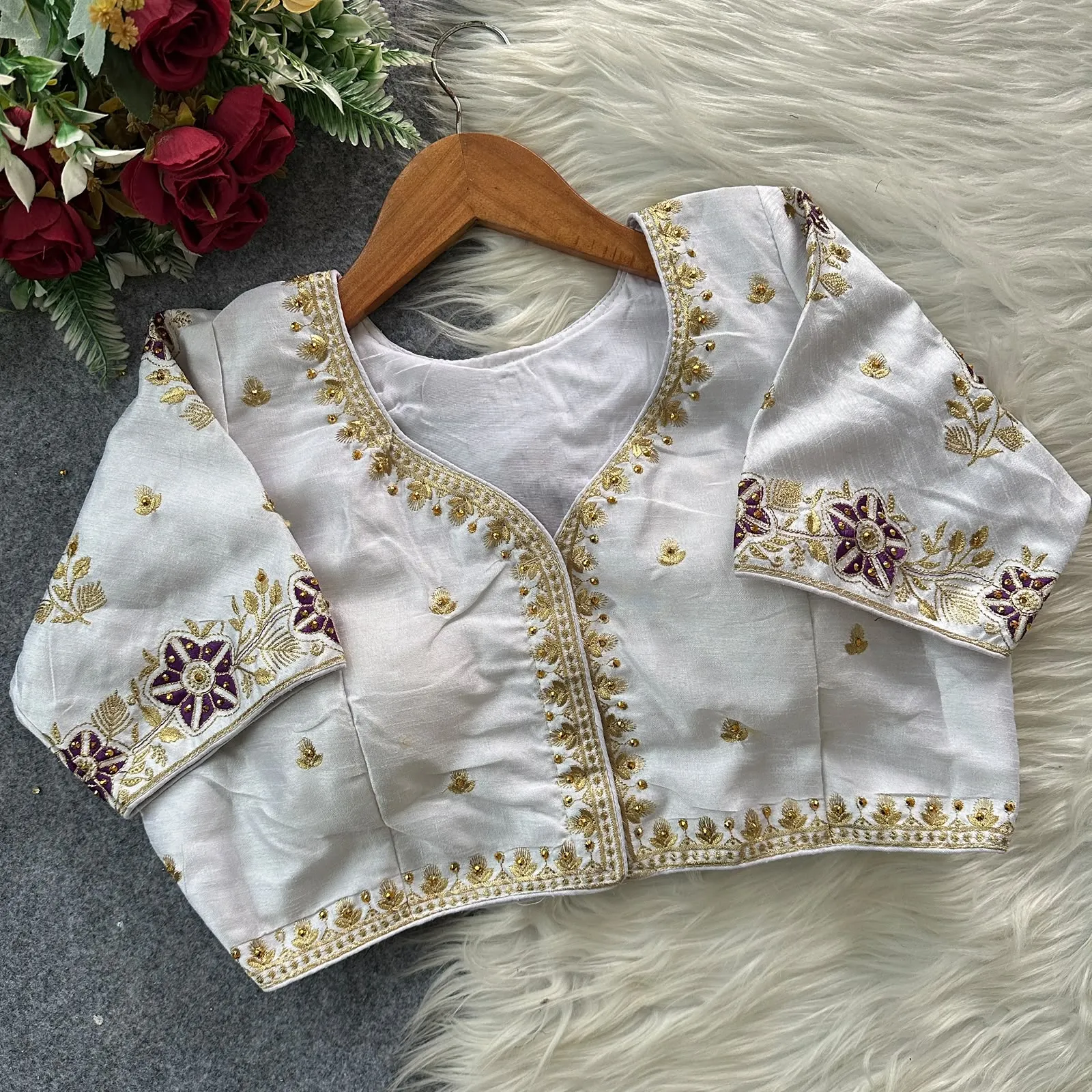 Multicolour Blouse Pure Silk Blouse 14