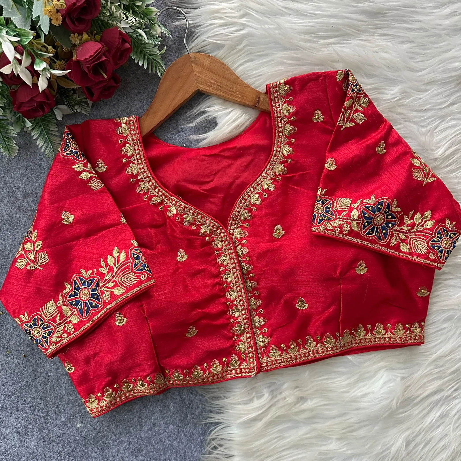 Multicolour Blouse Pure Silk Blouse 16
