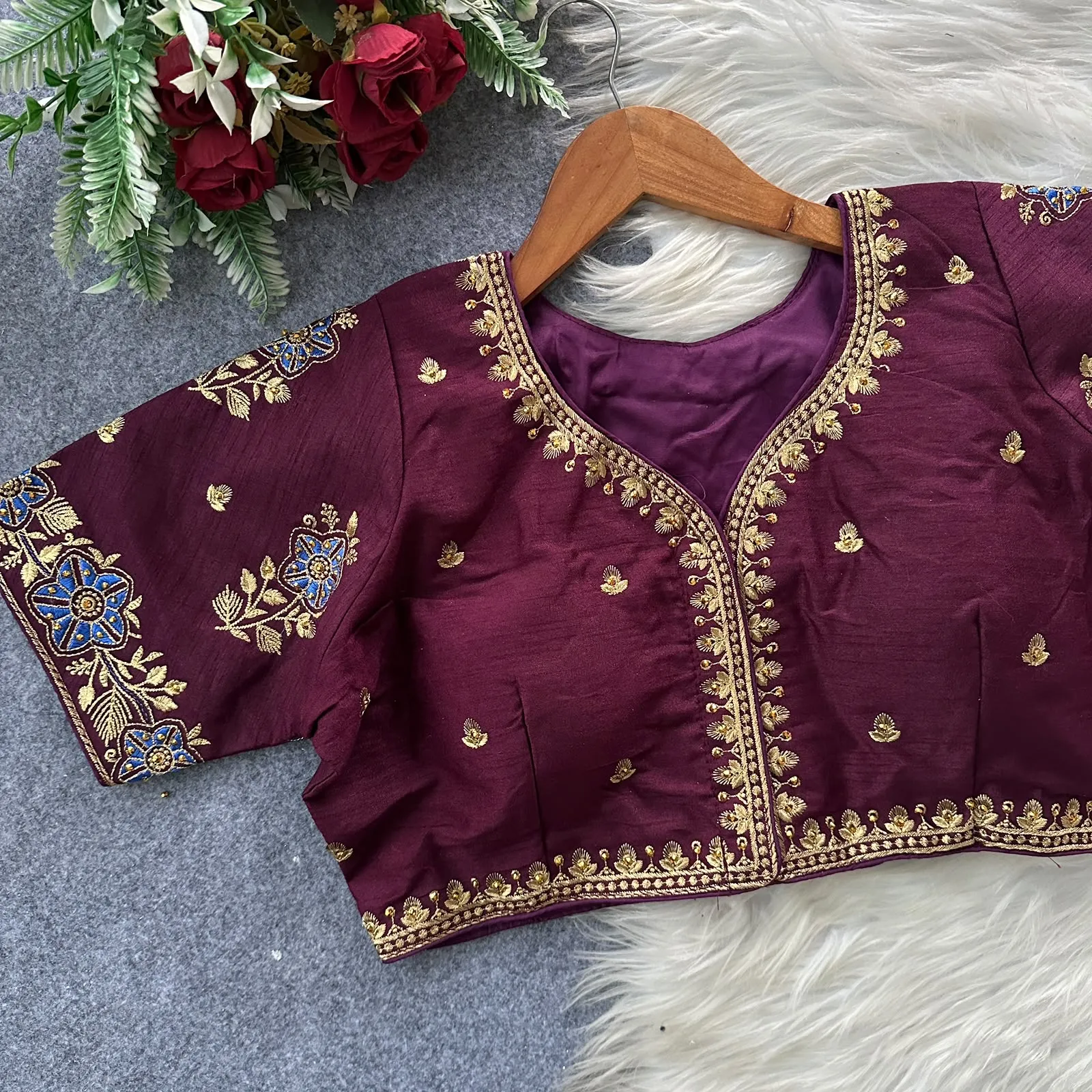 Multicolour Blouse Pure Silk Blouse 17