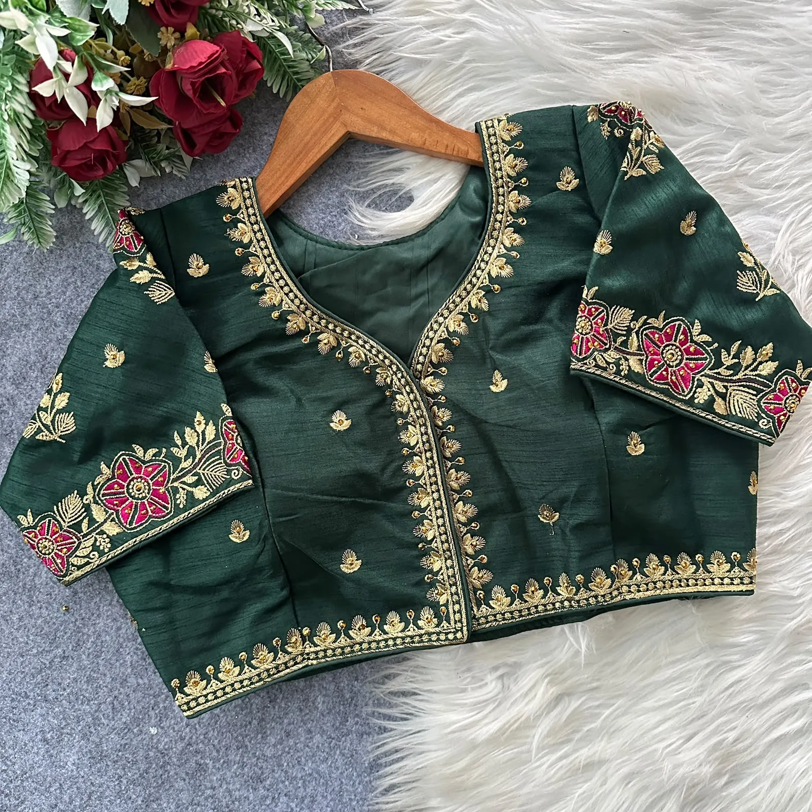 Multicolour Blouse Pure Silk Blouse 18