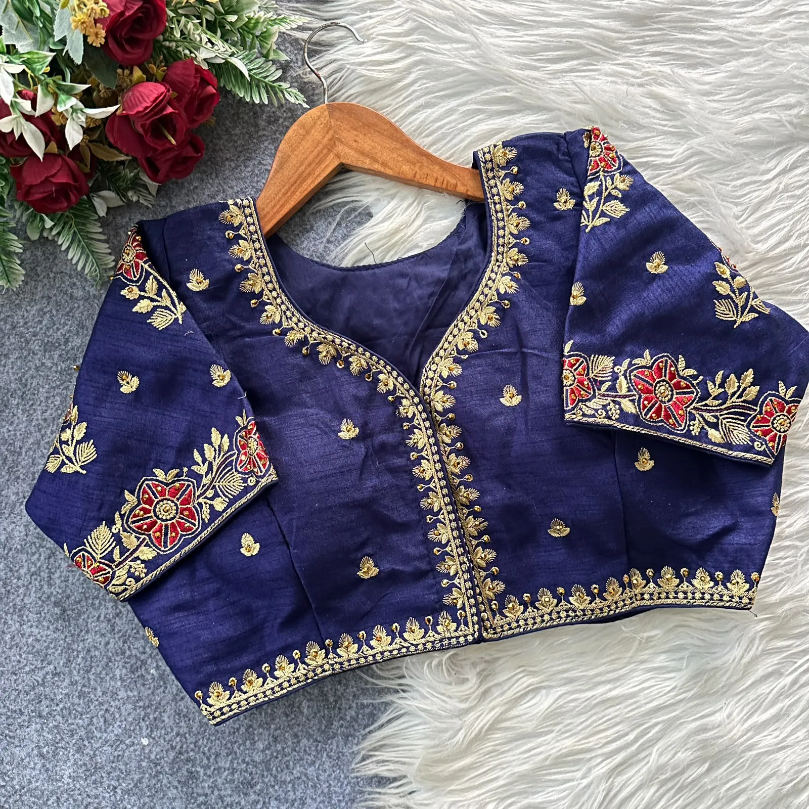 Multicolour Blouse Pure Silk Blouse 3