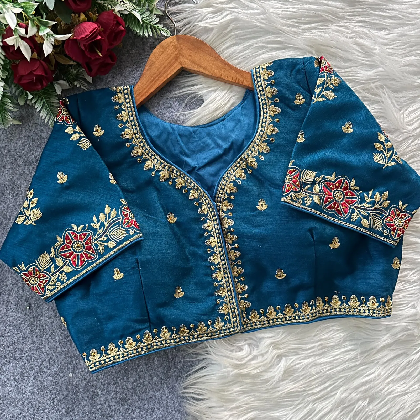 Multicolour Blouse Pure Silk Blouse 4
