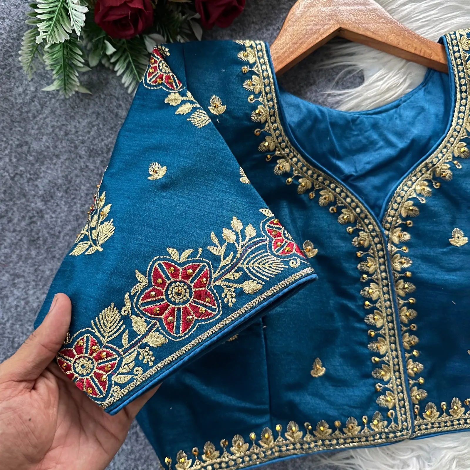 Multicolour Blouse Pure Silk Blouse 6